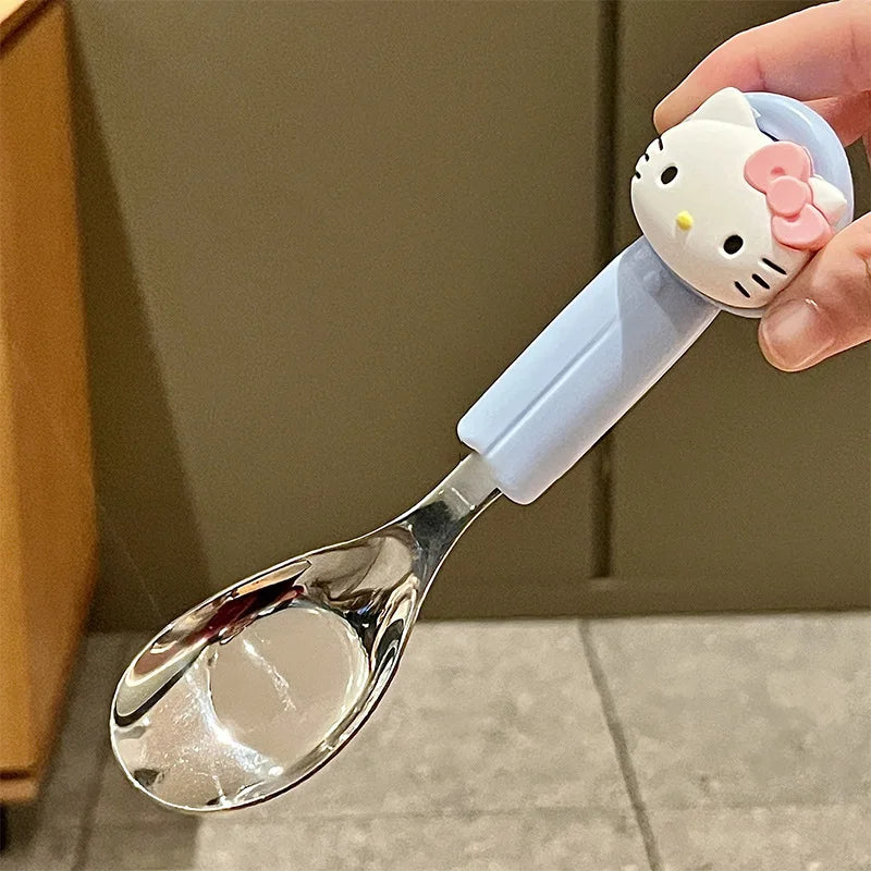 Hello Kitty 304 Stainless Steel Spoon – 9 Colors Character Kitchen Spoon Qme 3
