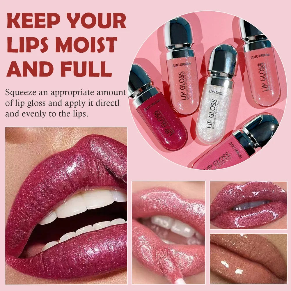 JUJU DREAM Mirror Lip Gloss – Moisturizing Glassy Glaze Tint Mirror Lip Gloss Qme
