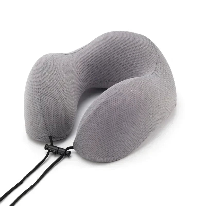 U-Shaped Memory Foam Travel Neck Pillow – Soft & Portable Travel Neck Pillow Qme DARK GRAY