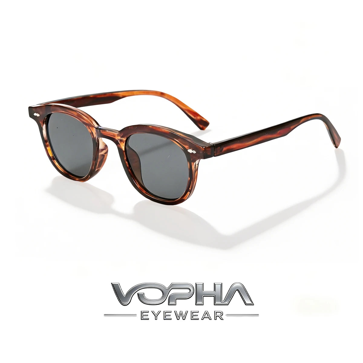 VOPHA Retro Round Sunglasses Men – UV400 Circle Shades S03 Retro Round Sunglasses Qst Wood grain gray