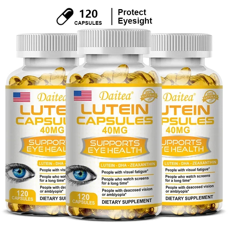 Daitea Lutein 40mg Eye Health Supplement – Non-GMO 120 Caps Eye Health Supplement Qst