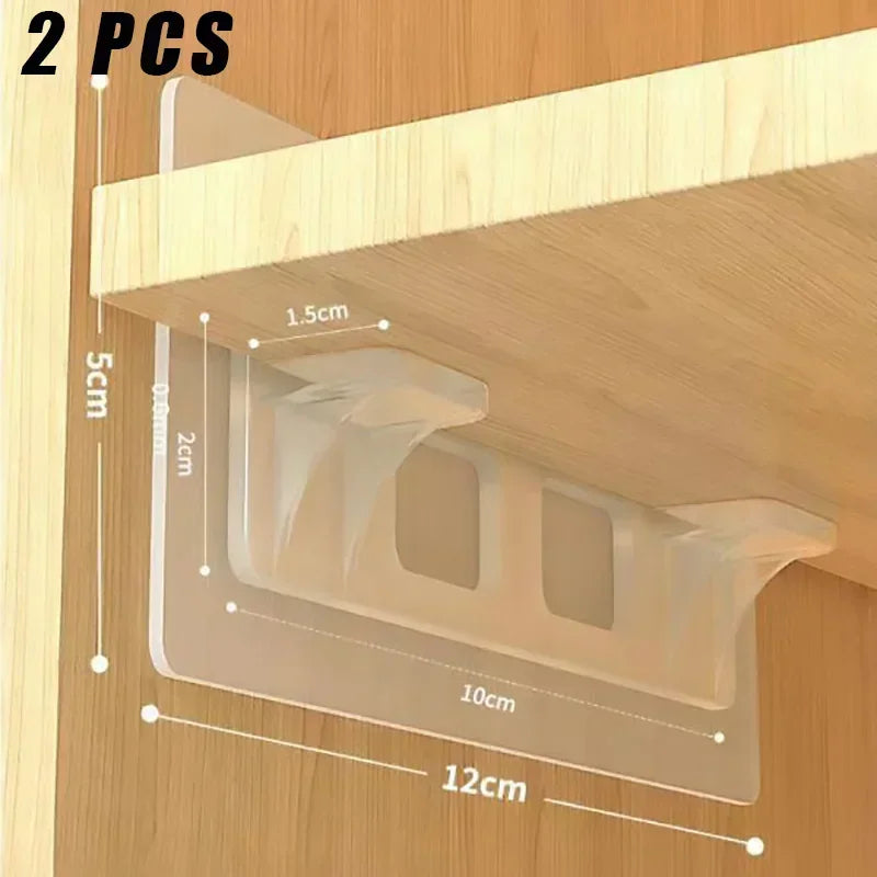 Adhesive Wall Mount Support Brackets Self-Stick Silicone Set of 2 Wall Mount Brackets Qme 2PCS