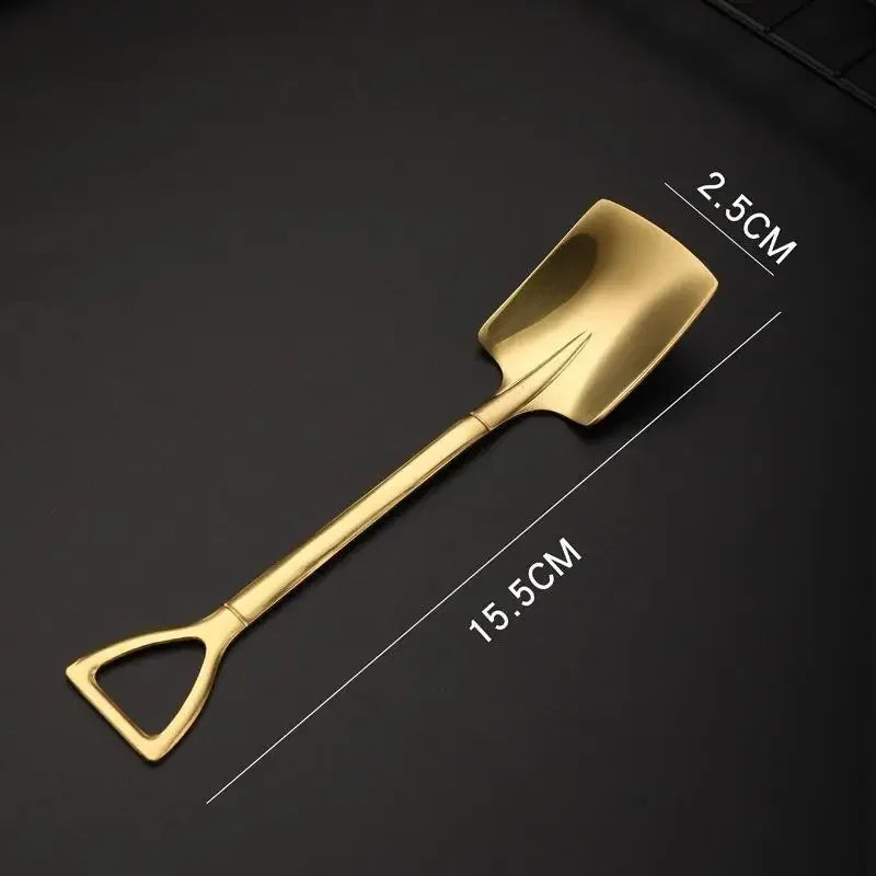Stainless Steel Ice Cream Dessert Spoon Set – 5 Colors, 4 Pcs Dessert Spoon Set Qme Style B Gold