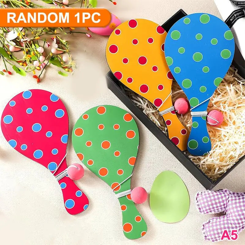 Wooden Paddle Ball Set – Elastic String Hand-Eye Game Paddle Ball Game Qst A5