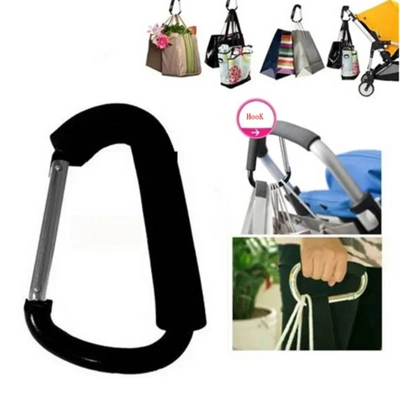 Aluminum Alloy D-Ring Carabiner Hook – Stroller, Bag & Outdoor Carabiner Hook Clip Qme