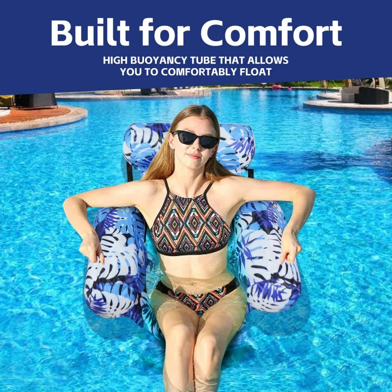Inflatable Pool Float Lounge Chair – Foldable PVC Sofa Inflatable Pool Float Qme