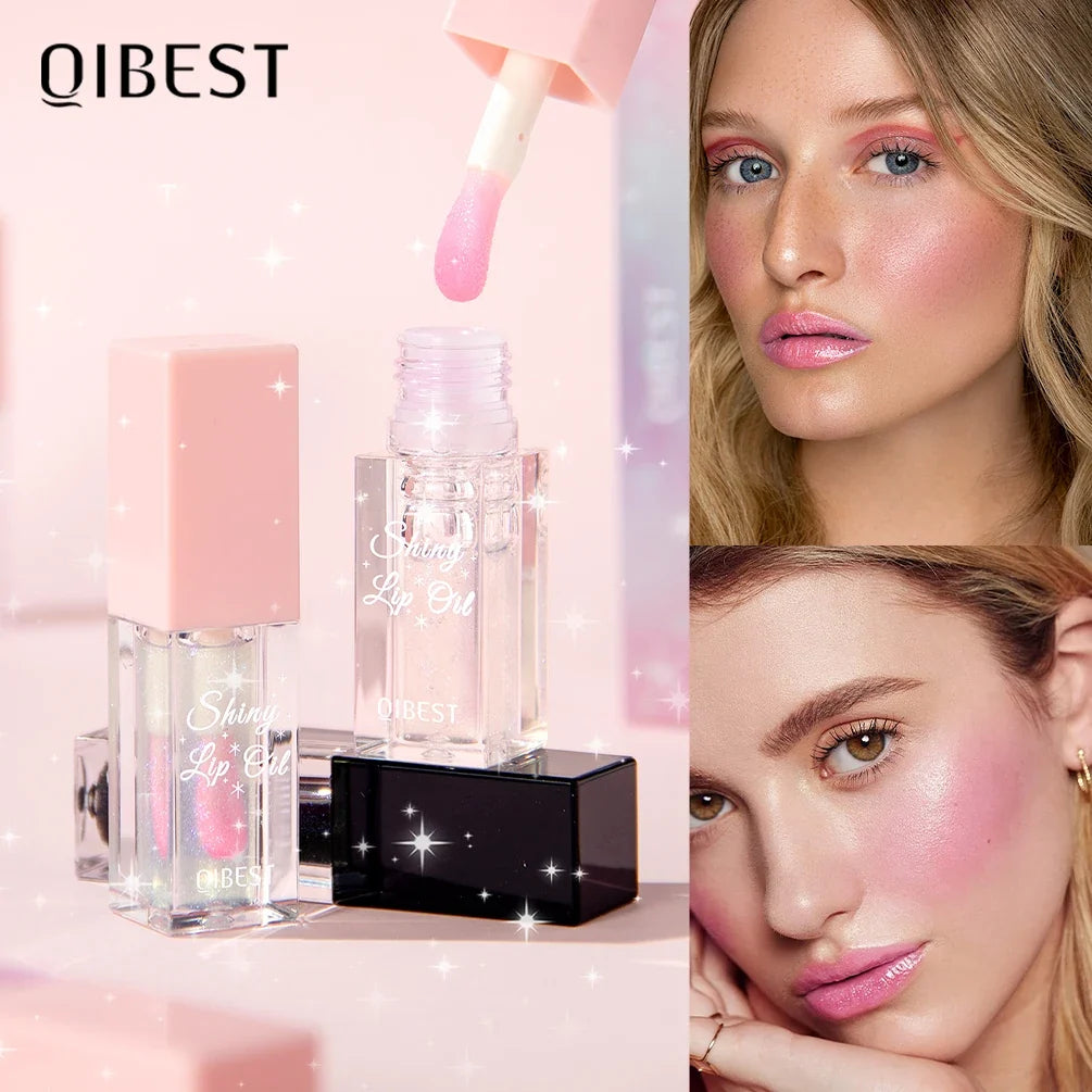 QIBEST Shimmer Lip Oil Gloss Set – Color-Change Lip Plumper Shimmer Lip Oil Gloss Qme