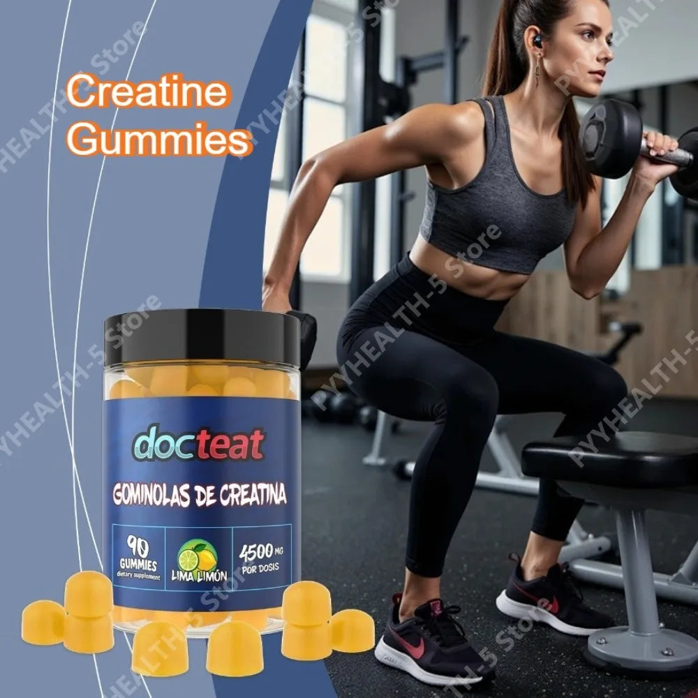 Docteat Creatine Gummies 4500mg – Lime Lemon Monohydrate Creatine Supplement Qst
