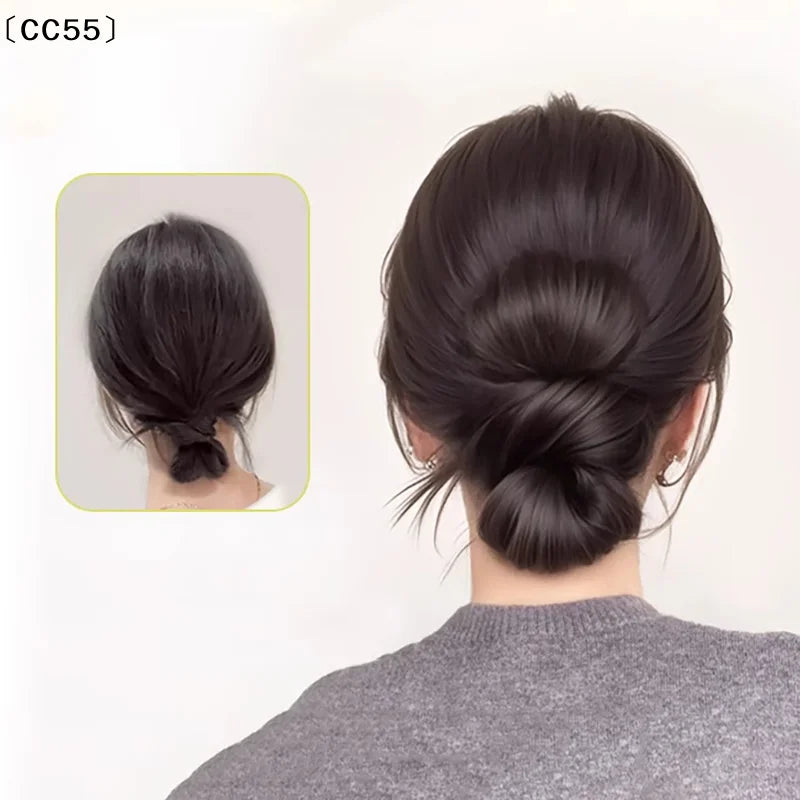 Synthetic Hair Bun Clip-In Ponytail Extension for Women Hair Bun Extension Qst