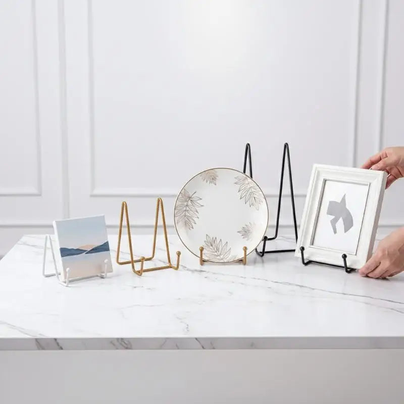 Iron Easel Stand for Photo Frames, Ceramic Discs & Albums Display Easel Stand Qme