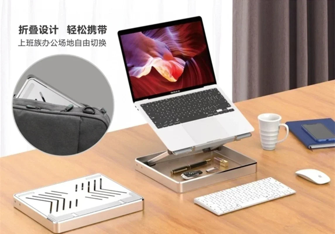 Adjustable Folding Aluminum Laptop Stand & Desk Holder Laptop & Tablet Stand Qme