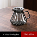Bincoo Borosilicate Glass Coffee Sharing Pot 400ML/600ML Coffee Sharing Pot Qst Black-600ml