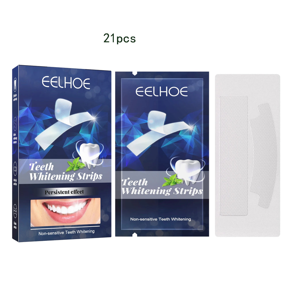 Eelhoe Teeth Whitening Strips – Mint Gel, 7pcs Oral Care Teeth Whitening Strips Qst 21pcs boxed