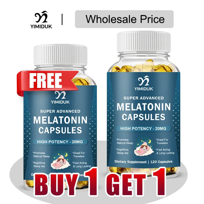 Yimiduk Melatonin 20mg – 120 Tablets, GMP Certified, Gluten-Free Melatonin Supplement Qst