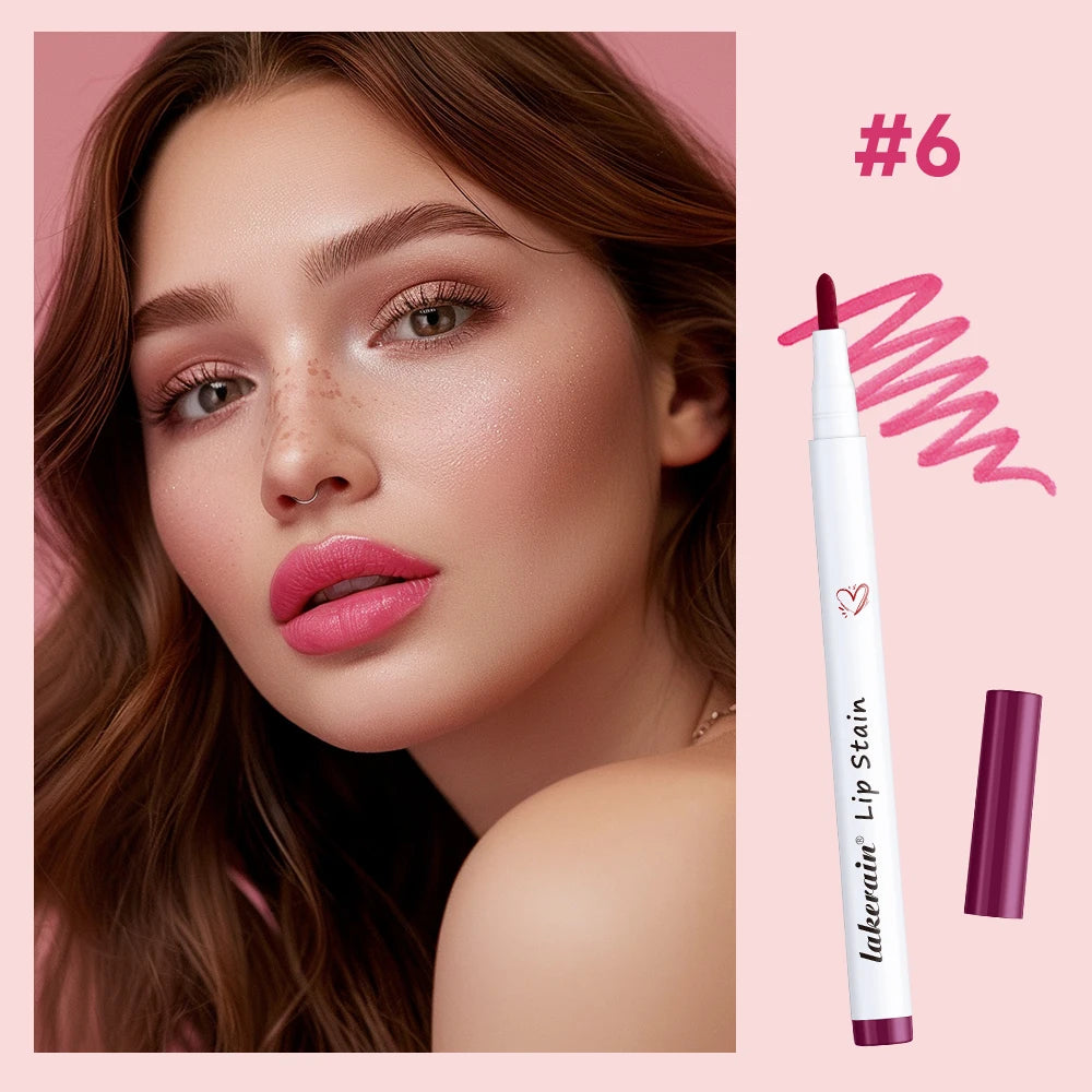 Lakerain Matte Lip Stain & Liner Pencil – 6 Colors Lip Liner Pencil Qst