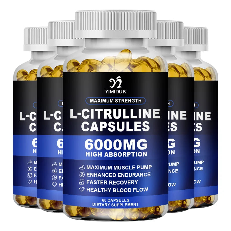 L-Citrulline 6000mg Capsules – Endurance & Muscle Support Sports Nutrition Supplement Qst 5 BOX 60pcs Hot Sale