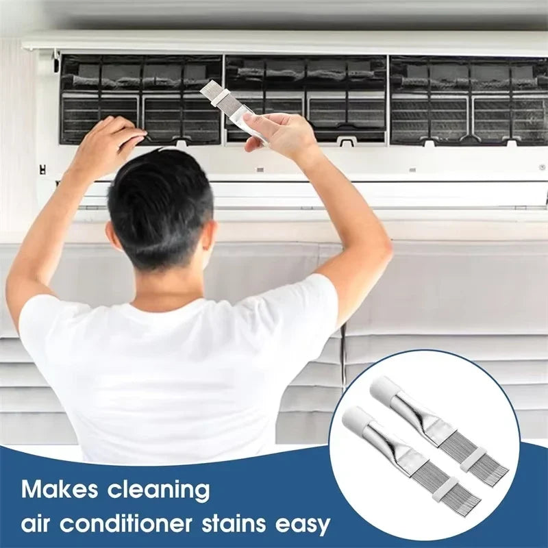 AC Fin Cleaning Comb – Stainless Steel Condenser Coil Cleaner HVAC Cleaning Tool Qme