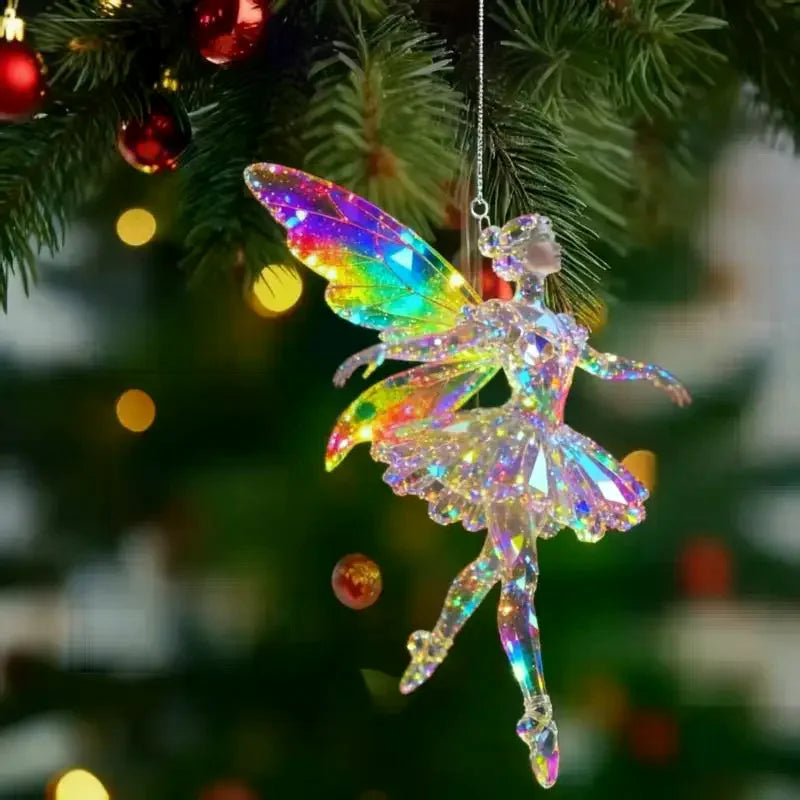 Sparkling Acrylic Ballerina Christmas Tree Pendant Ornament Christmas Ornament Qme