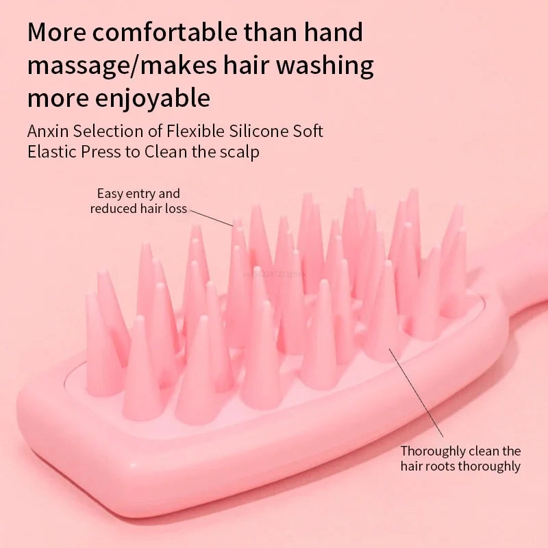Silicone Scalp Massage Shampoo Brush with Long Handle Scalp Massage Brush Qme