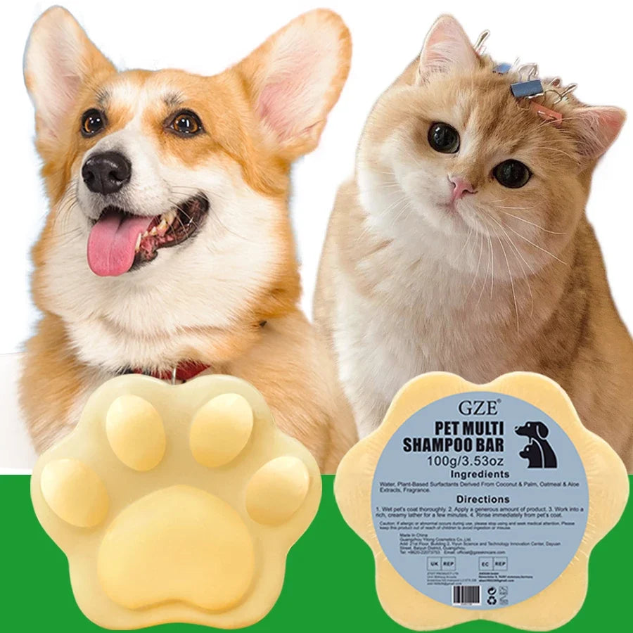 GZE 2-in-1 Pet Shampoo & Conditioner Bar for Dogs & Cats Pet Shampoo Bar Qme Default Title