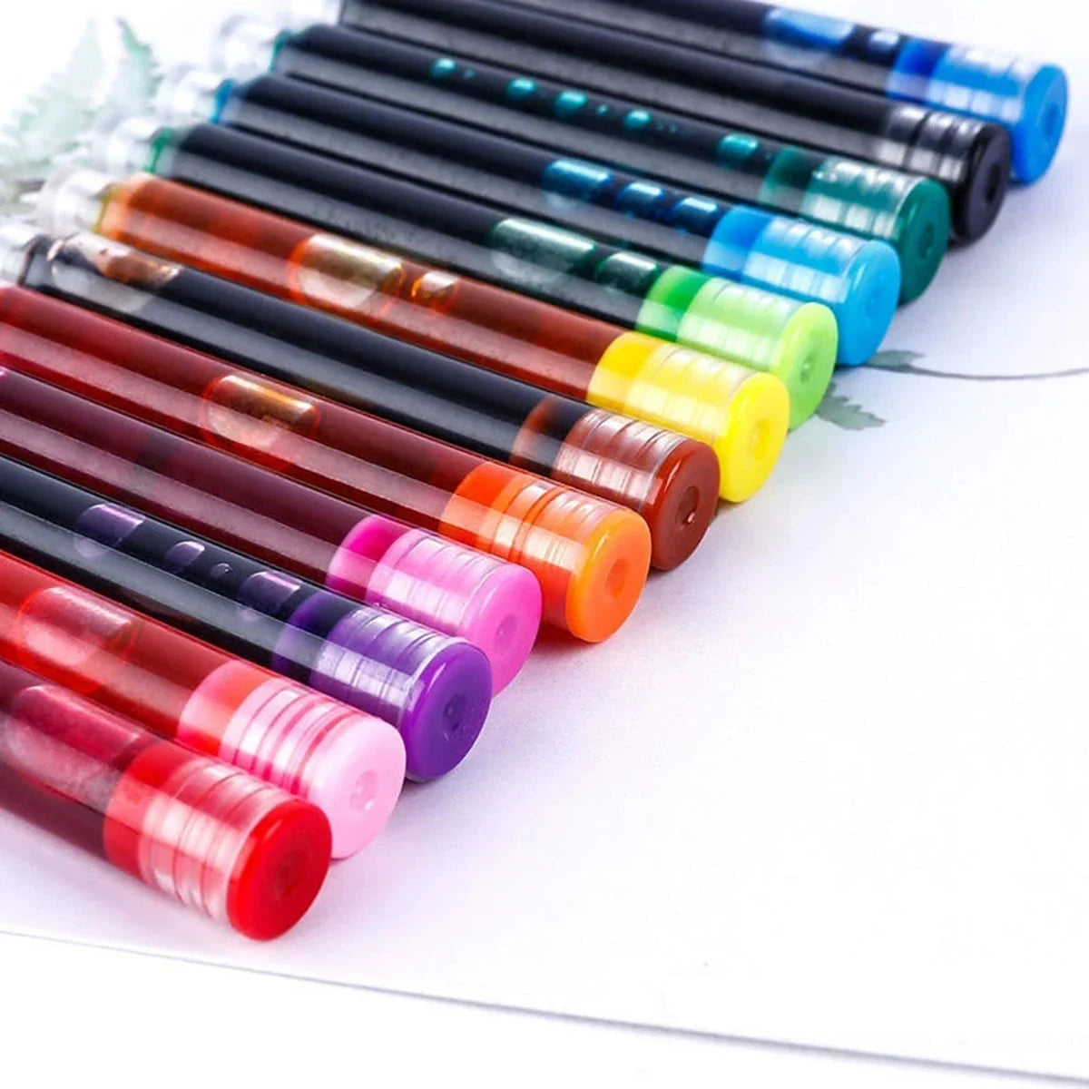 36-Pack Colourful Ink Sac Pen Refills – Black, Blue & Red Pen Ink Refills Qme