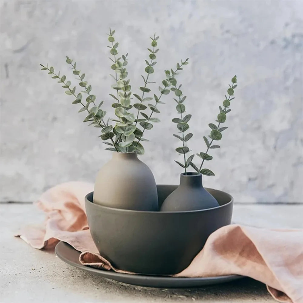 20 Artificial Eucalyptus Stems | Faux Leaf Wreath & Bouquet Artificial Plant Stems Qme