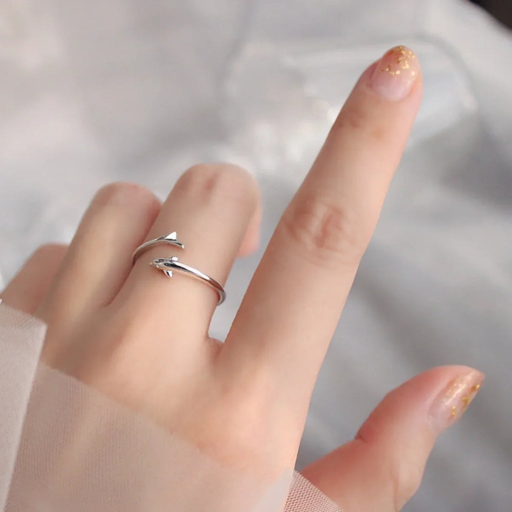 Dolphin Charm Adjustable Ring – Trendy Women's Jewelry 2025 Charm Ring Qme