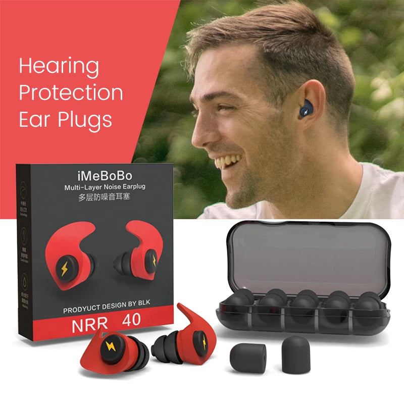 XceeFit Reusable Cochlea Sleep Earplugs – 3-Layer Noise Reduction Sleep Earplugs Qst
