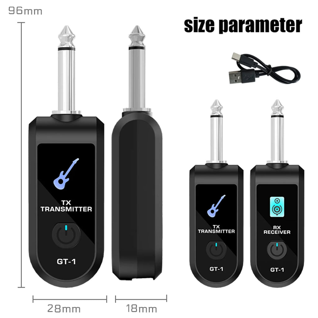 Wireless Guitar Transmitter & Receiver – 2.4G HD Audio System Wireless Guitar System Qme