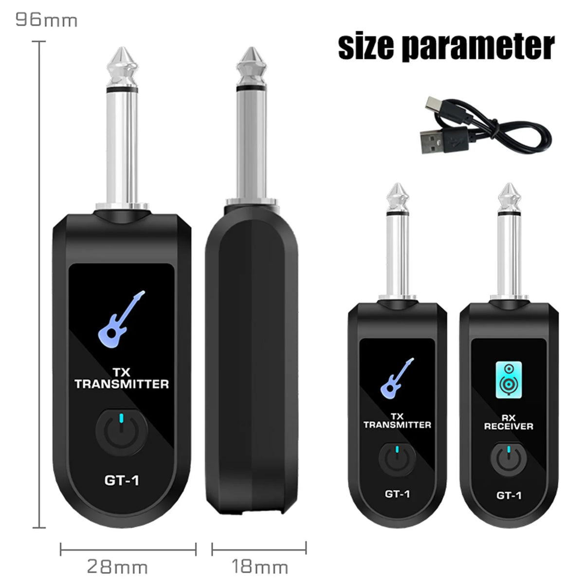 Wireless Guitar Transmitter & Receiver | 2.4G HD Audio | Qme Wireless Guitar System Qme