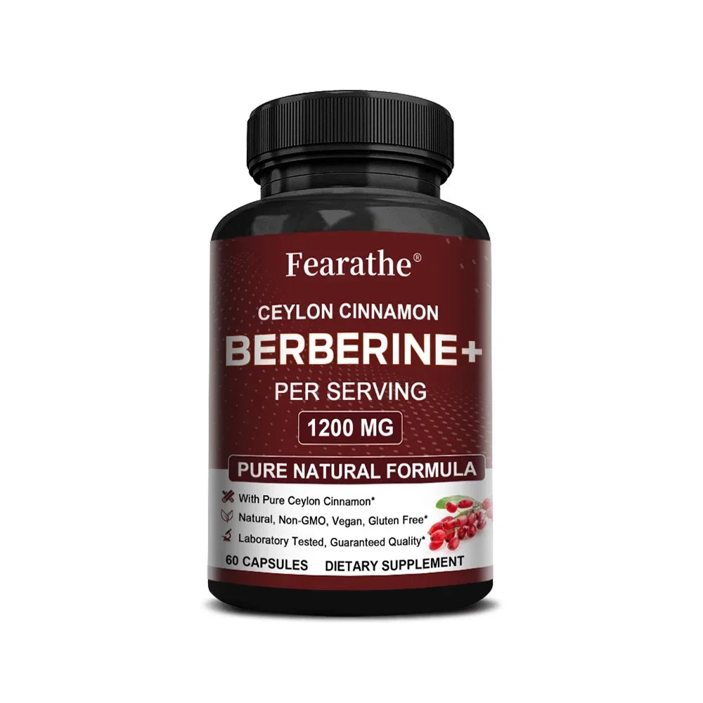 Berberine & Ceylon Cinnamon Capsules | Antioxidant Support Herbal Supplement Qst 60 count-1 bottle