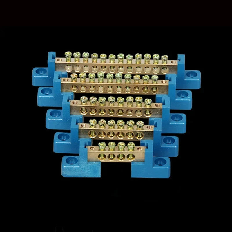 Copper Ground Bar Terminal Block | 4–12 Hole Distribution Box Ground Bar Terminal Block Qme
