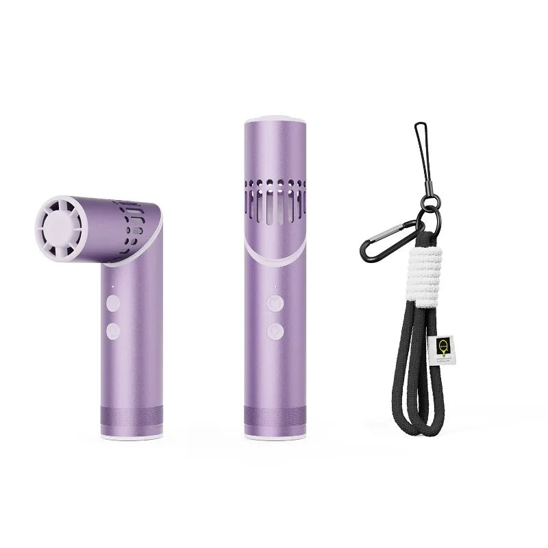 Metal Folding Handheld Fan with LED Flashlight – USB Rechargeable Handheld Fan Flashlight Qme Lavender