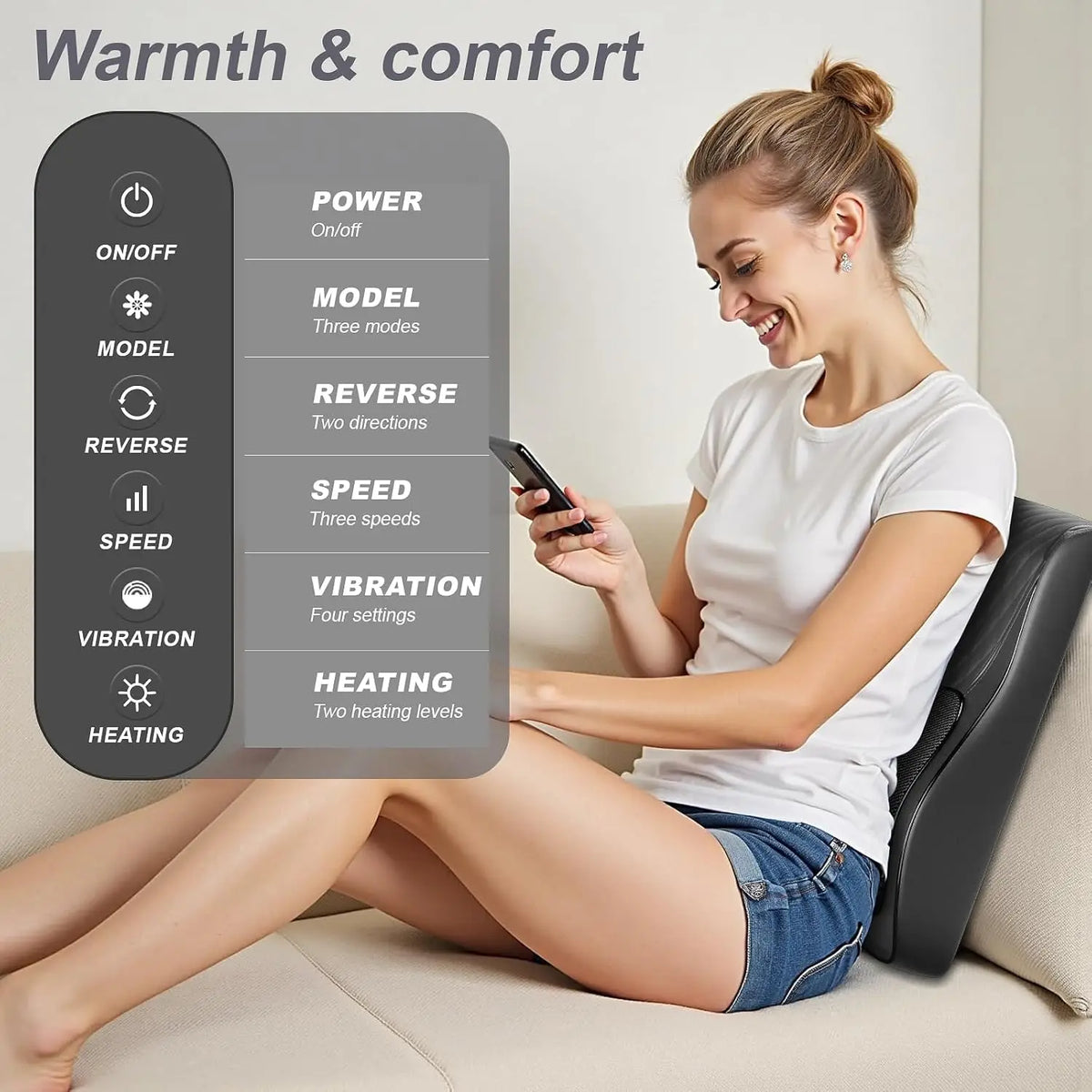 Leercon 3D Kneading Neck Massager with Heat – Shoulder & Back Neck Massage Pillow Qst