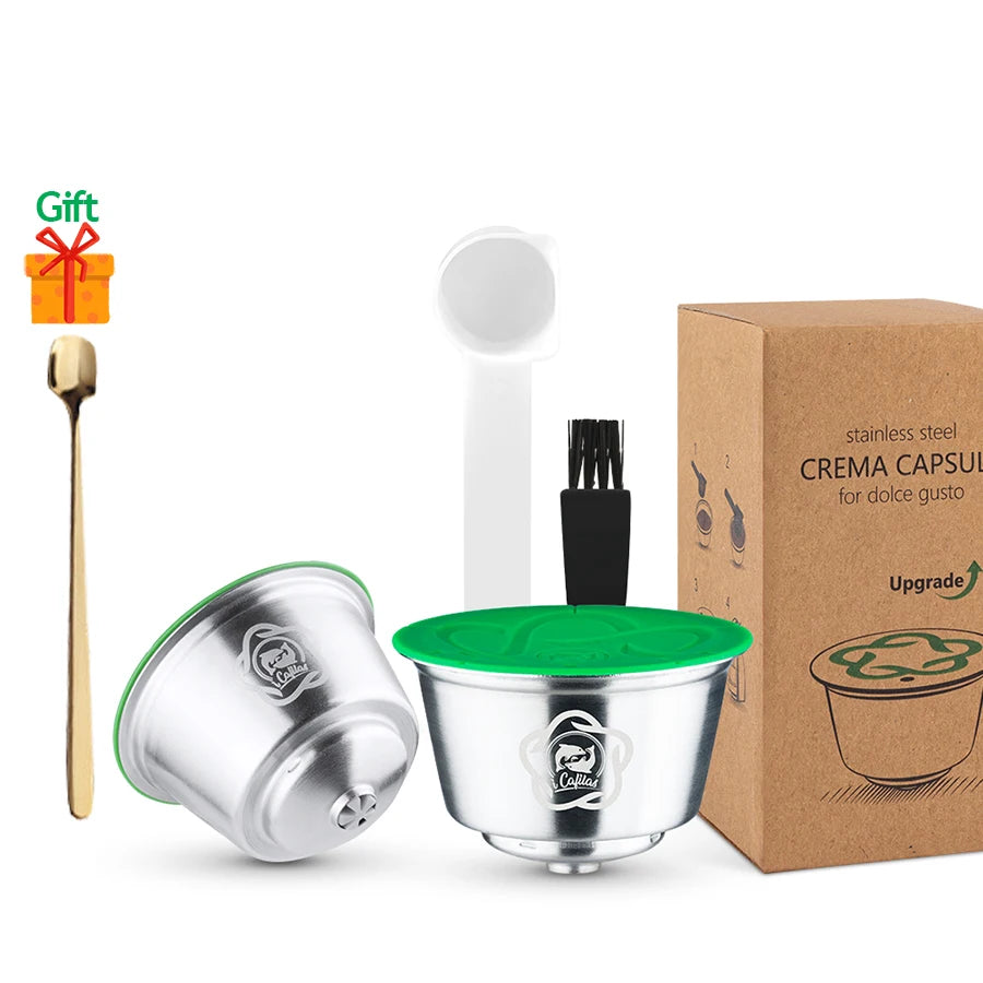 Reusable Stainless Steel Coffee Capsule for Dolce Gusto Refillable Coffee Capsule Qst 2pod