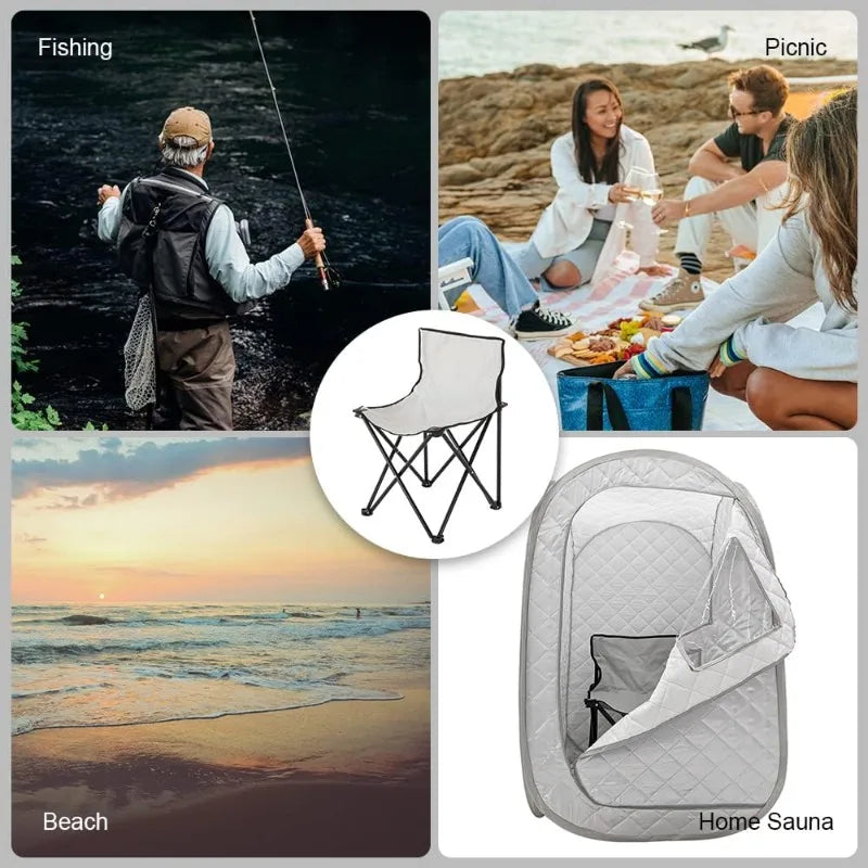 Reinforced Folding Chair for Sauna, Beach & Picnic Folding Outdoor Chair Qst