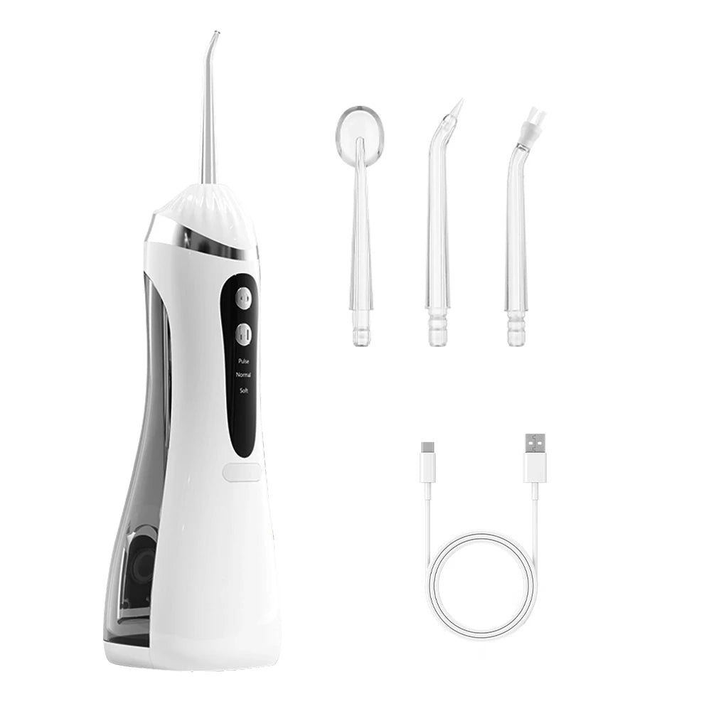 Peicon Portable Water Flosser – 3 Modes, USB Rechargeable Cordless Oral Irrigator Qst white