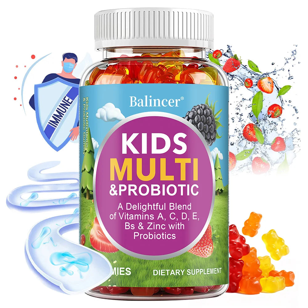 Organic Kids Multivitamin Gummies – A, C, D, E, Zinc & Probiotics Kids Multivitamin Gummies Qst