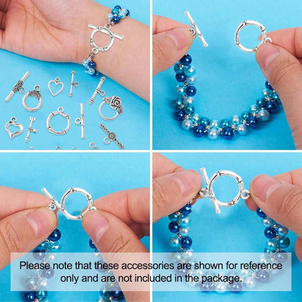 80-Set Tibetan Toggle Clasps Antique Silver – 8 Vintage Styles Jewelry Toggle Clasps Qme
