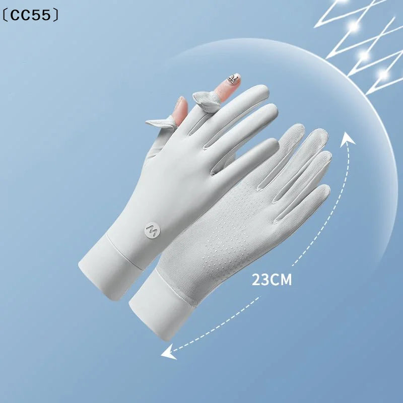 Women's Ice Silk UV Protection Gloves – Cycling & Driving Sun Protection Gloves Qst