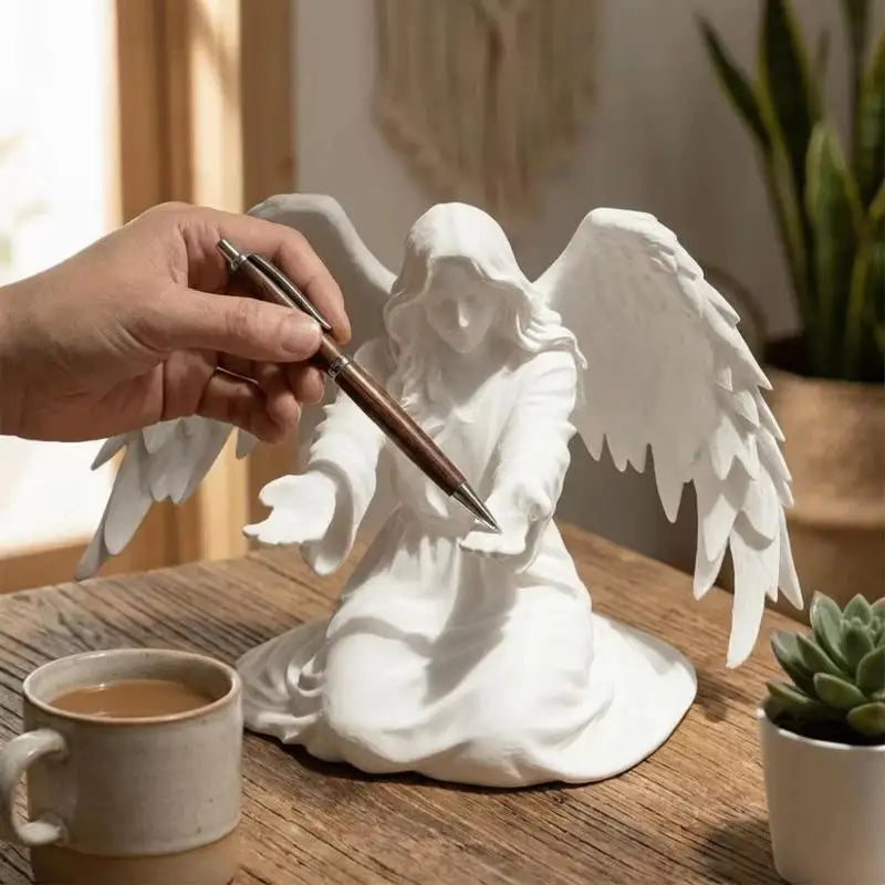 3D Printed Angel Pen Stand Desktop Organizer | Qme Desktop Pen Holder Qme