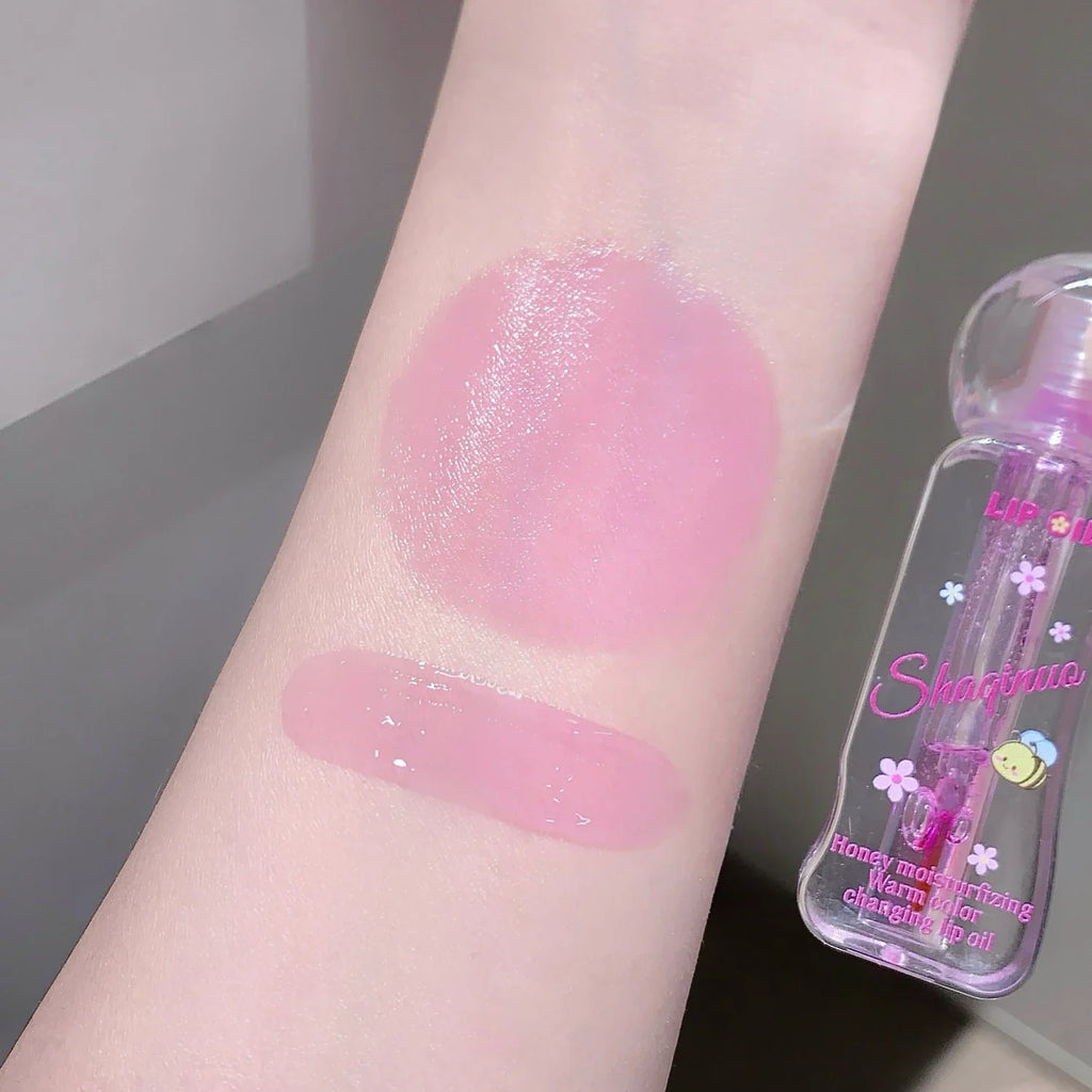 SHAQINUO Honey Lip Oil | Color-Changing Moisturizing Gloss Lip Oil Gloss Qme