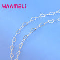 925 Sterling Silver Heart Necklace Chain | Korean Style Sterling Silver Necklace Qme WHITE 24 Inch