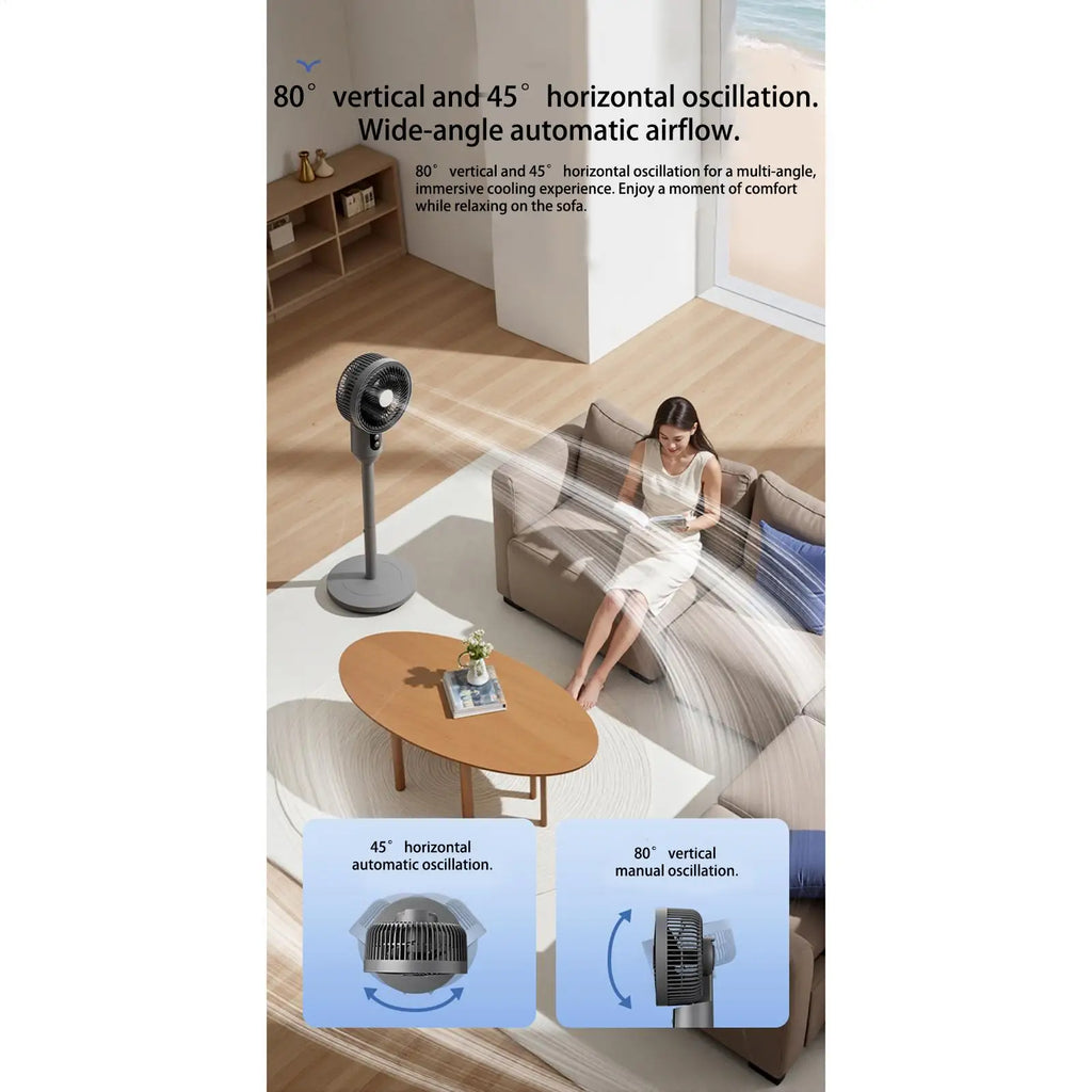 Qme 3-Speed Quiet Oscillating Floor Fan – Height Adjustable Oscillating Floor Fan Qme