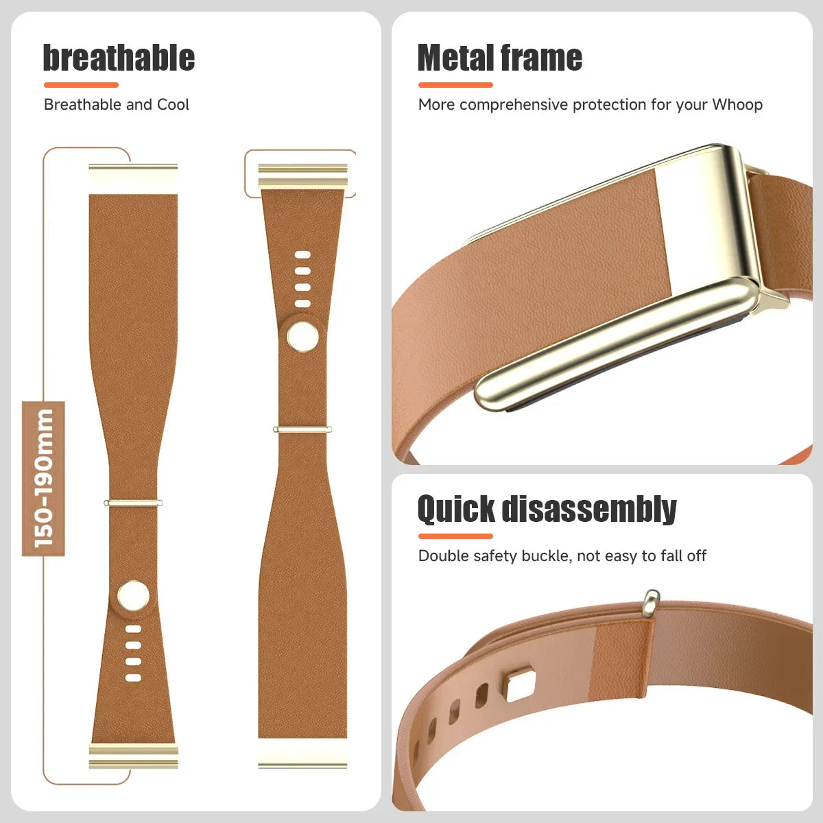 WHOOP 5.0 Leather Slim Fitness Band – Soft & Breathable Strap Fitness Tracker Band Qme