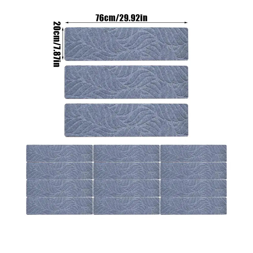 Non-Slip Stair Step Treads Peel & Stick Safety Rug – 15 Pack Stair Step Treads Qme Light Grey 76x20cm China Mainland