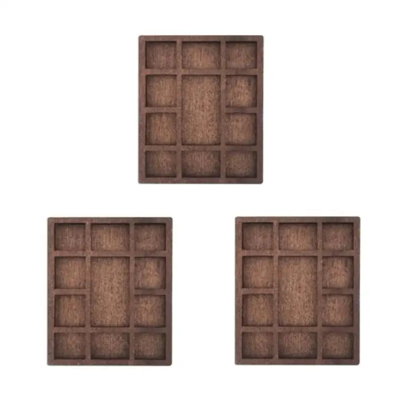 Wooden Jewelry Display Tray – Multi-Compartment Trinket Shelf Jewelry Display Tray Qst 3pcs