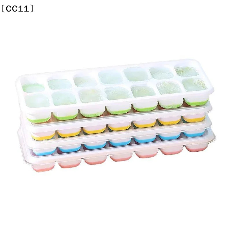 Silicone 14-Cube Ice Tray Mold with Lid – Easy Release Silicone Ice Cube Tray Qme