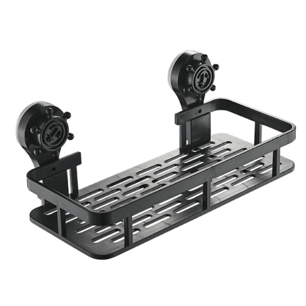 Wall Mounted Bathroom Storage Rack – No-Drill Suction Cup Shelf Bathroom Storage Rack Qme 1pcs A