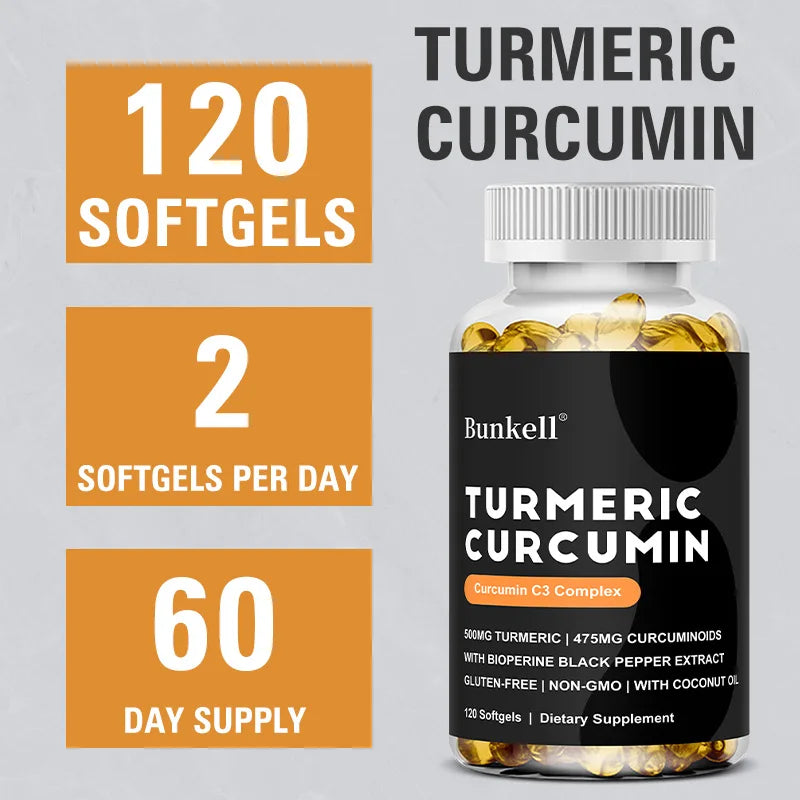 Turmeric Curcumin Capsules with BioPerine | Dietary Supplement Herbal Supplement Qst